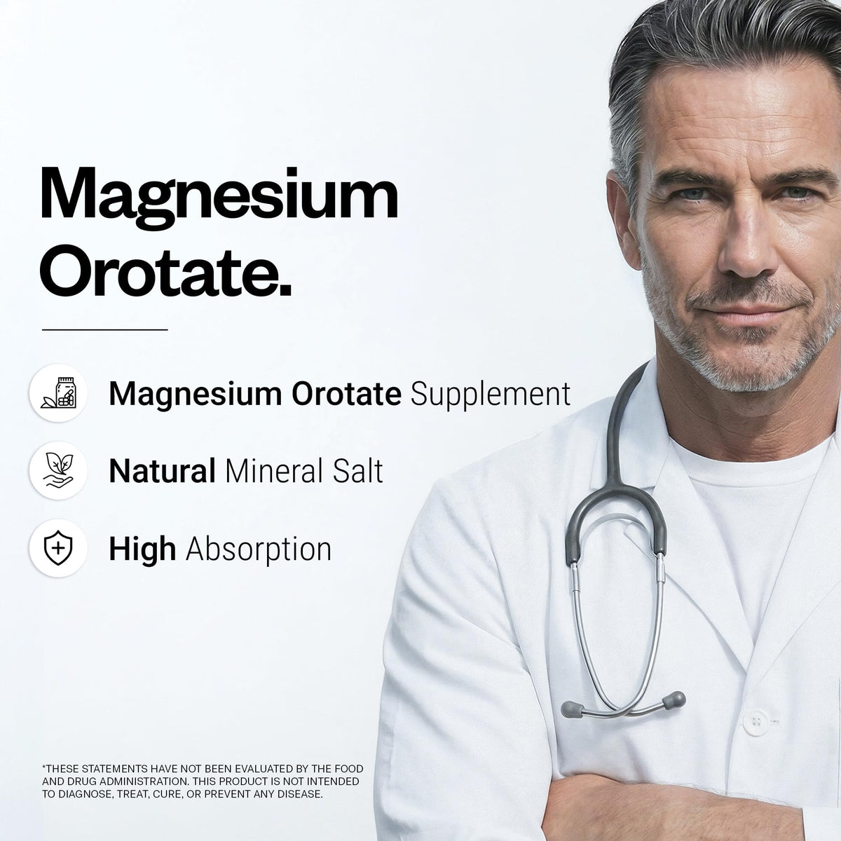 Supersmart Magnésium Orotate 1500mg capsules végétariennes sur fond blanc