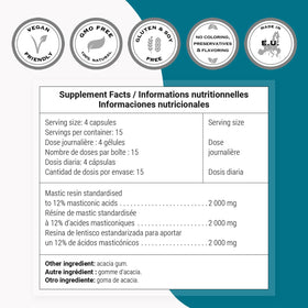Supersmart Mastic Gum 2000mg - capsules végétariennes sur une table