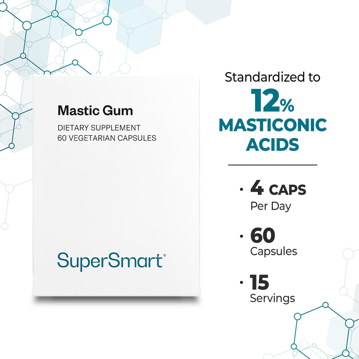 Supersmart Mastic Gum 2000mg - emballage et capsules