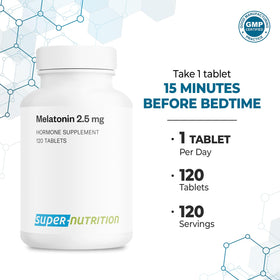 Supersmart Melatonin 2,5 mg comprimés dans une main