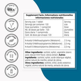 Supersmart Melatonin 2,5 mg étiquette produit