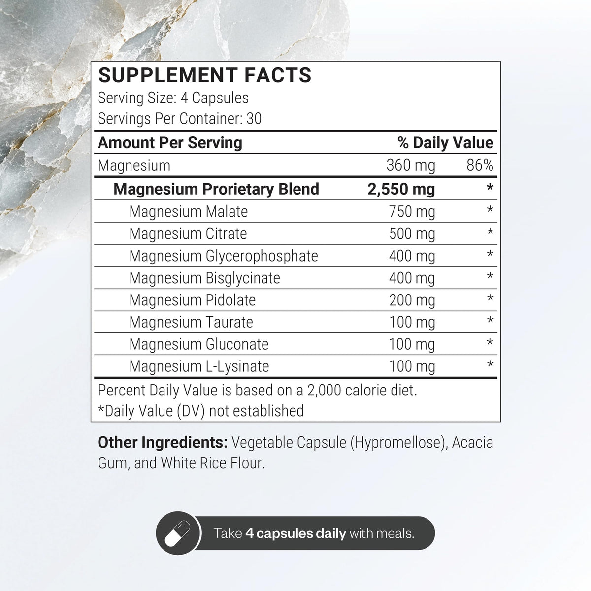 Supersmart Multi Magnesium Formula capsules in a bowl