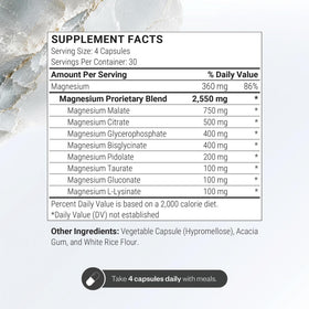 Supersmart Multi Magnesium Formula capsules in a bowl