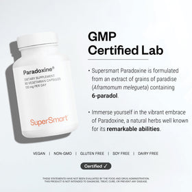 Supersmart Paradoxine 120mg boîte vue latérale avec dimensions