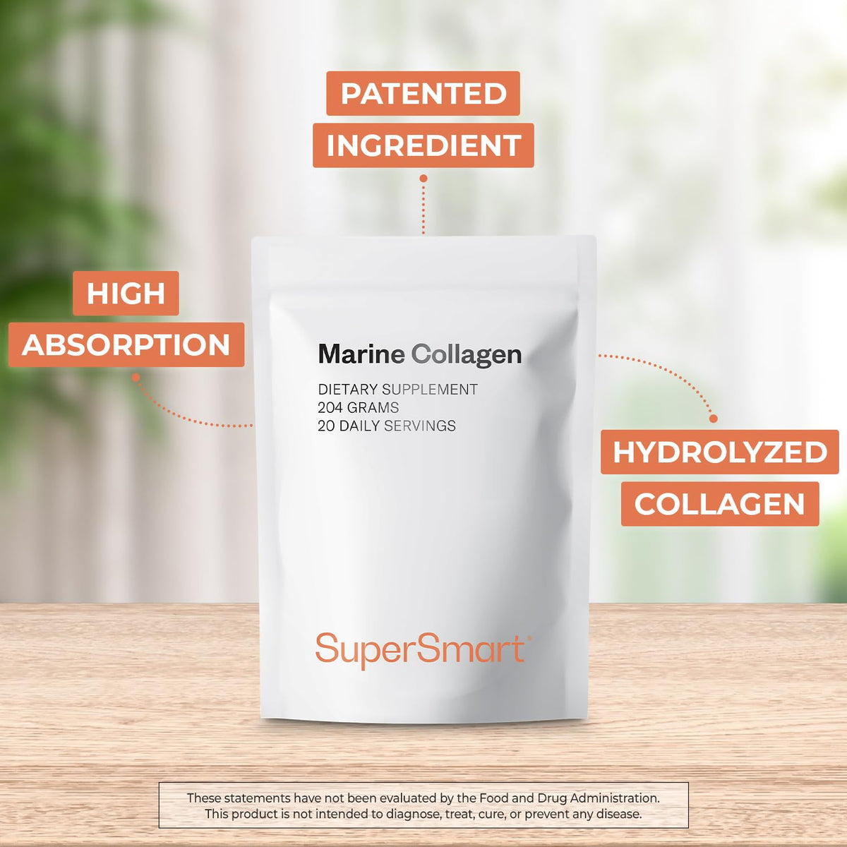 Supersmart Poudre de Collagène Marin Naticol 204 g avec cuillère doseuse
