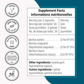 Supersmart SporesBiotics Formule 3-en-1 boîte avec 60 capsules