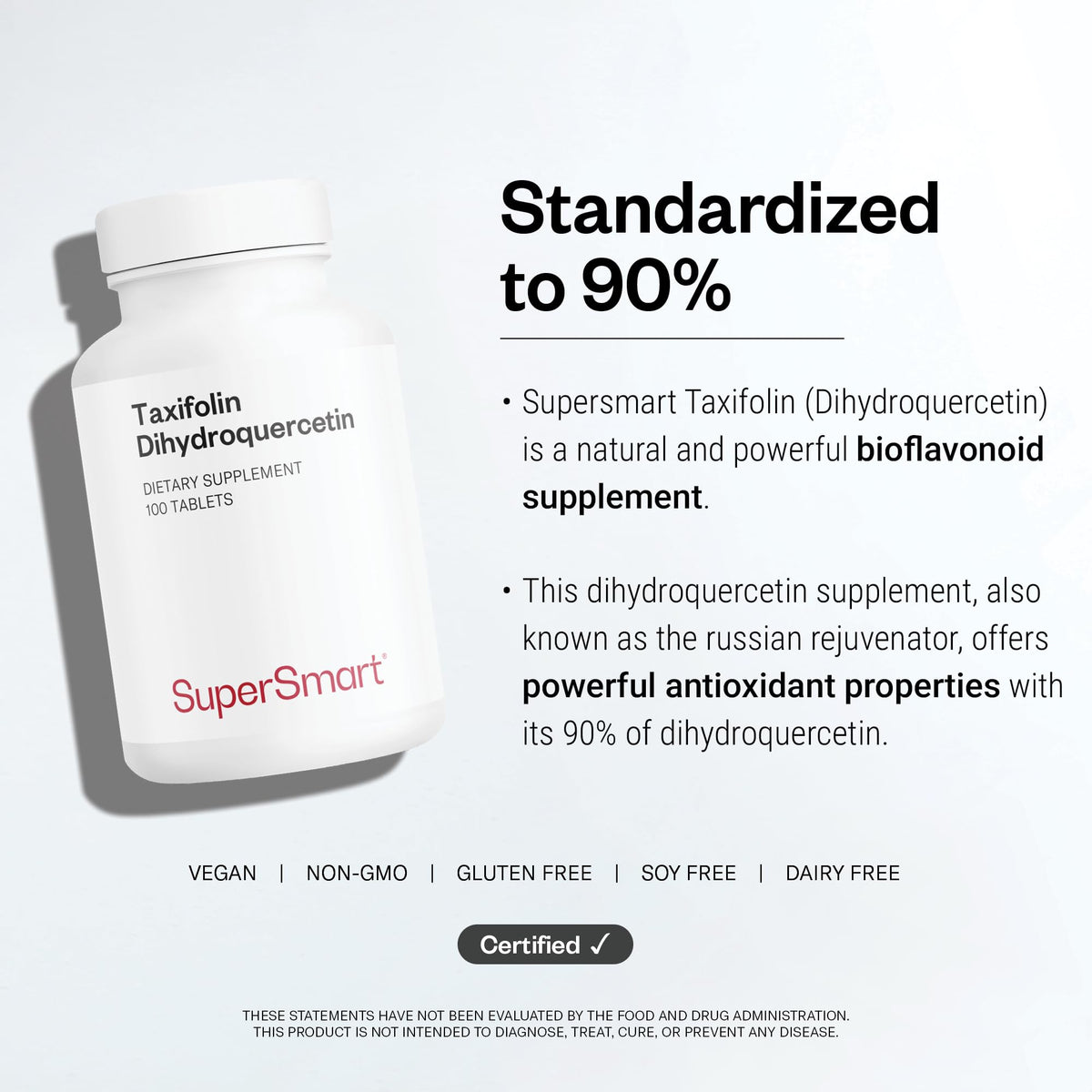 Supersmart Taxifoline 60mg présentée sur un fond neutre