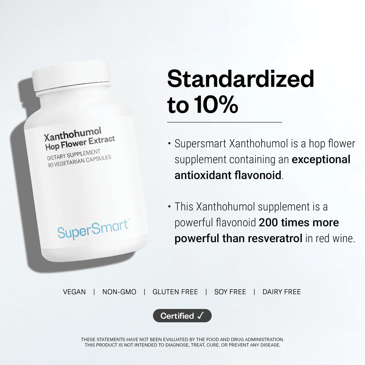 Supersmart Xanthohumol 150 mg présentation avec ingrédients