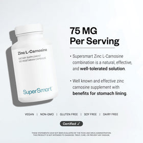 Supersmart Zinc L-Carnosine 75mg boîte vue de dos
