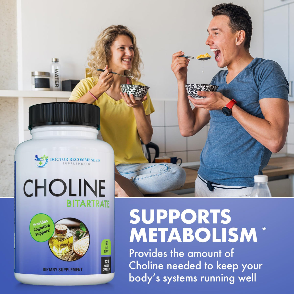 SUPPLEMENTS Choline 500 mg capsules in a bowl