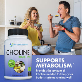 SUPPLEMENTS Choline 500 mg capsules in a bowl