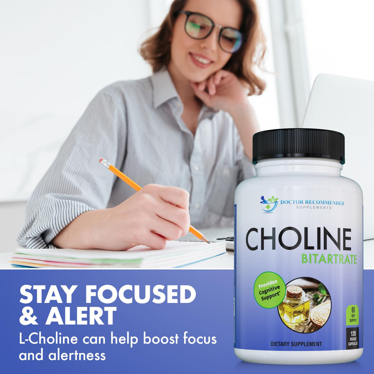 SUPPLEMENTS Choline 500 mg packaging side view