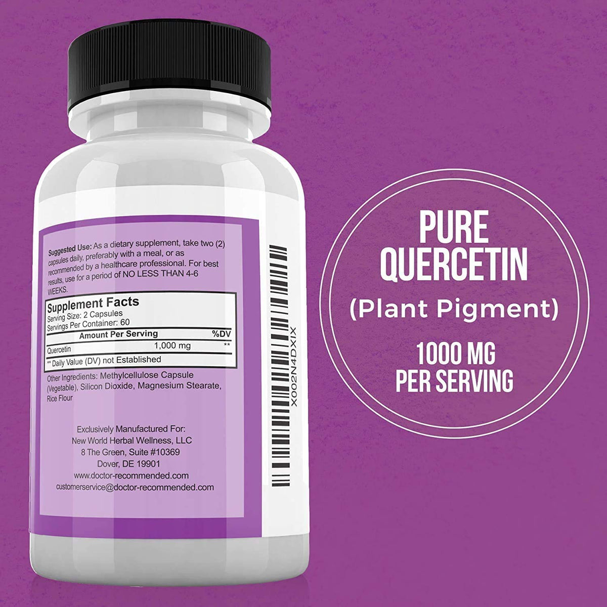 SUPPLEMENTS Quercetin 1000mg packaging