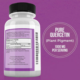 SUPPLEMENTS Quercetin 1000mg side view with label