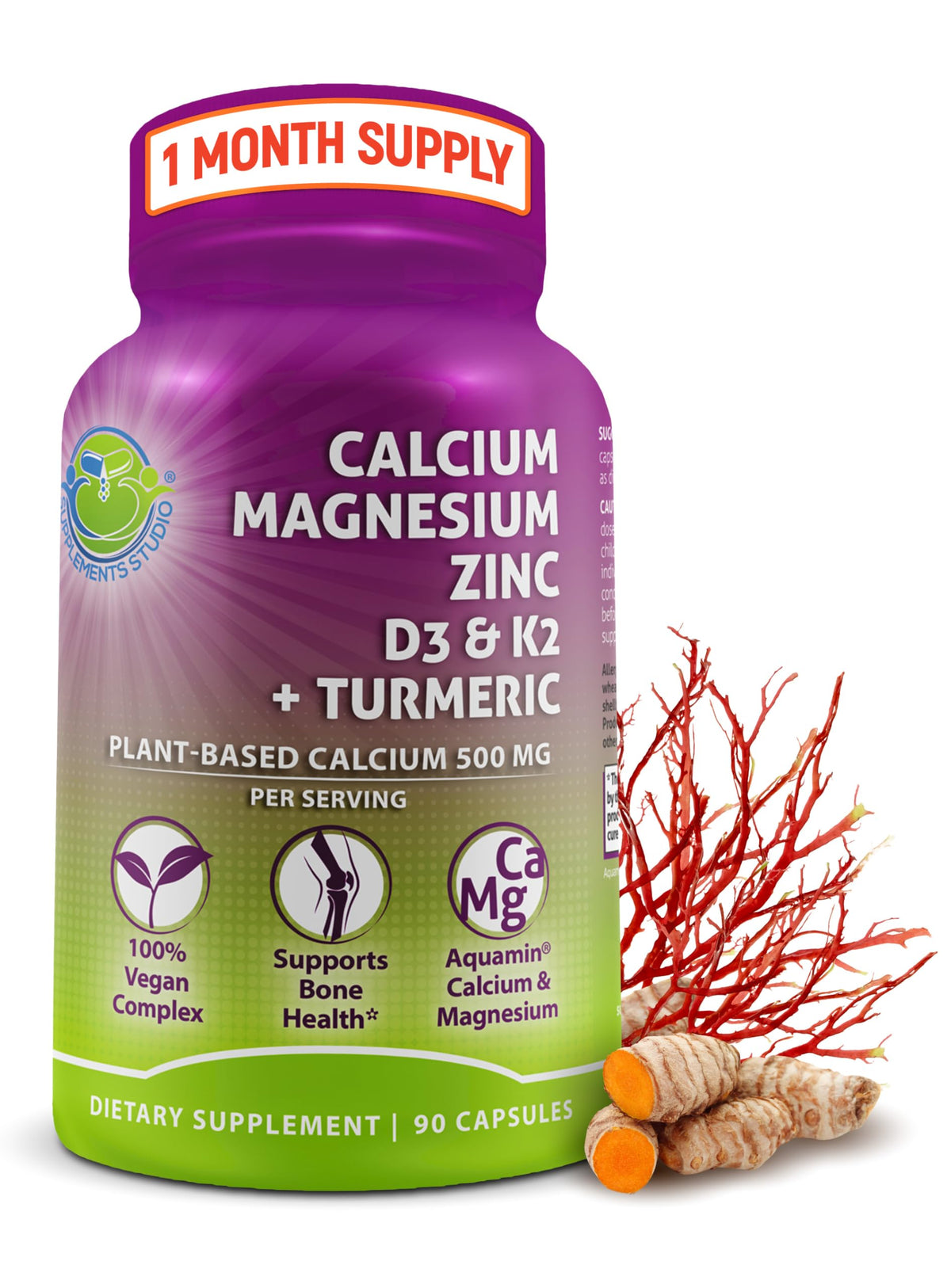 SUPPLEMENTS STUDIO Calcium Végétal 500mg boîte avant