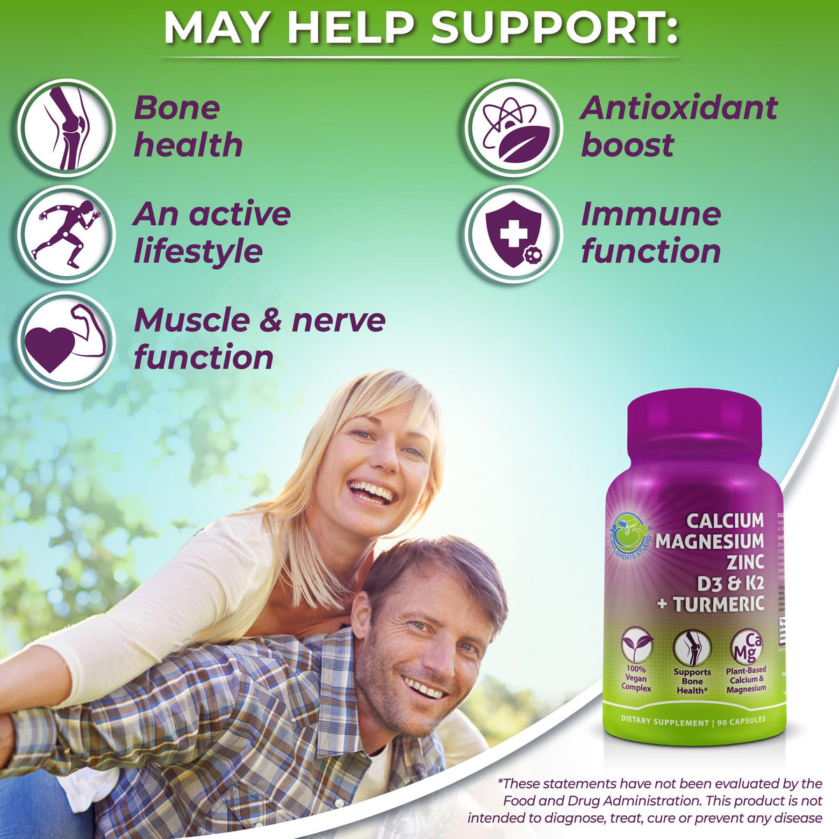 SUPPLEMENTS STUDIO Calcium Végétal 500mg étiquette