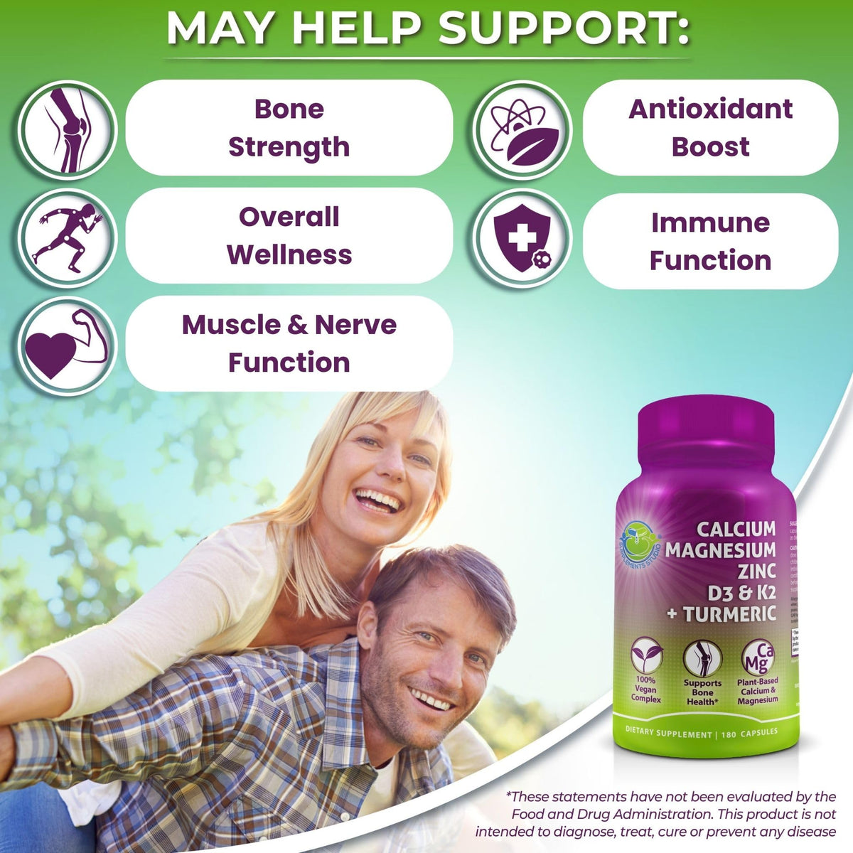 SUPPLEMENTS STUDIO Calcium Végétal 500mg étiquette et ingrédients