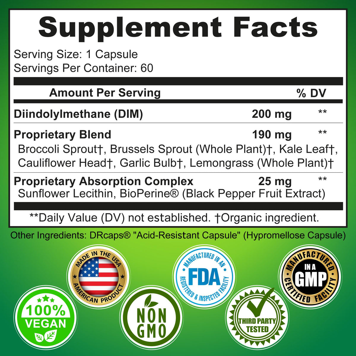 SUPPLEMENTS STUDIO Complément DIM 200mg avec légumes crucifères bio