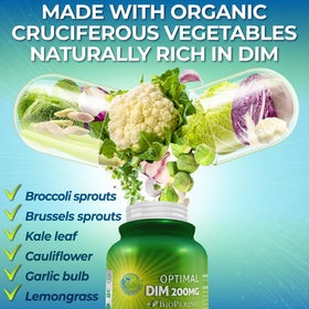 SUPPLEMENTS STUDIO Complément DIM 200mg ingrédients sur l'étiquette