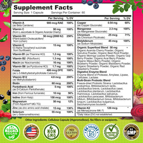 SUPPLEMENTS STUDIO Multivitamine Végétalienne Methylée capsule sur fond blanc