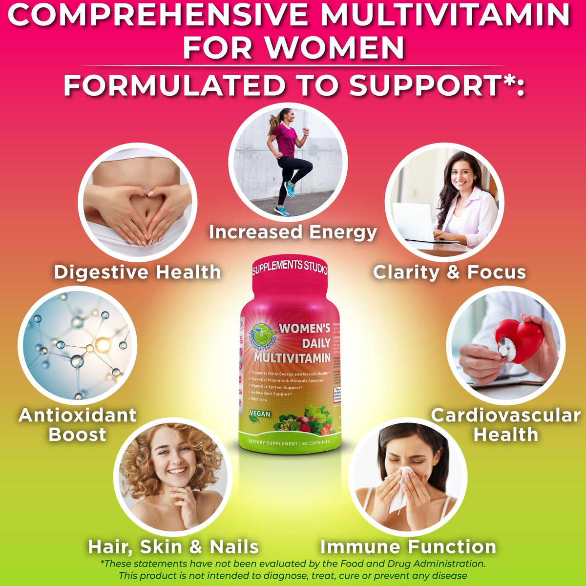 SUPPLEMENTS STUDIO Multivitamine Végétalienne Methylée vue de côté