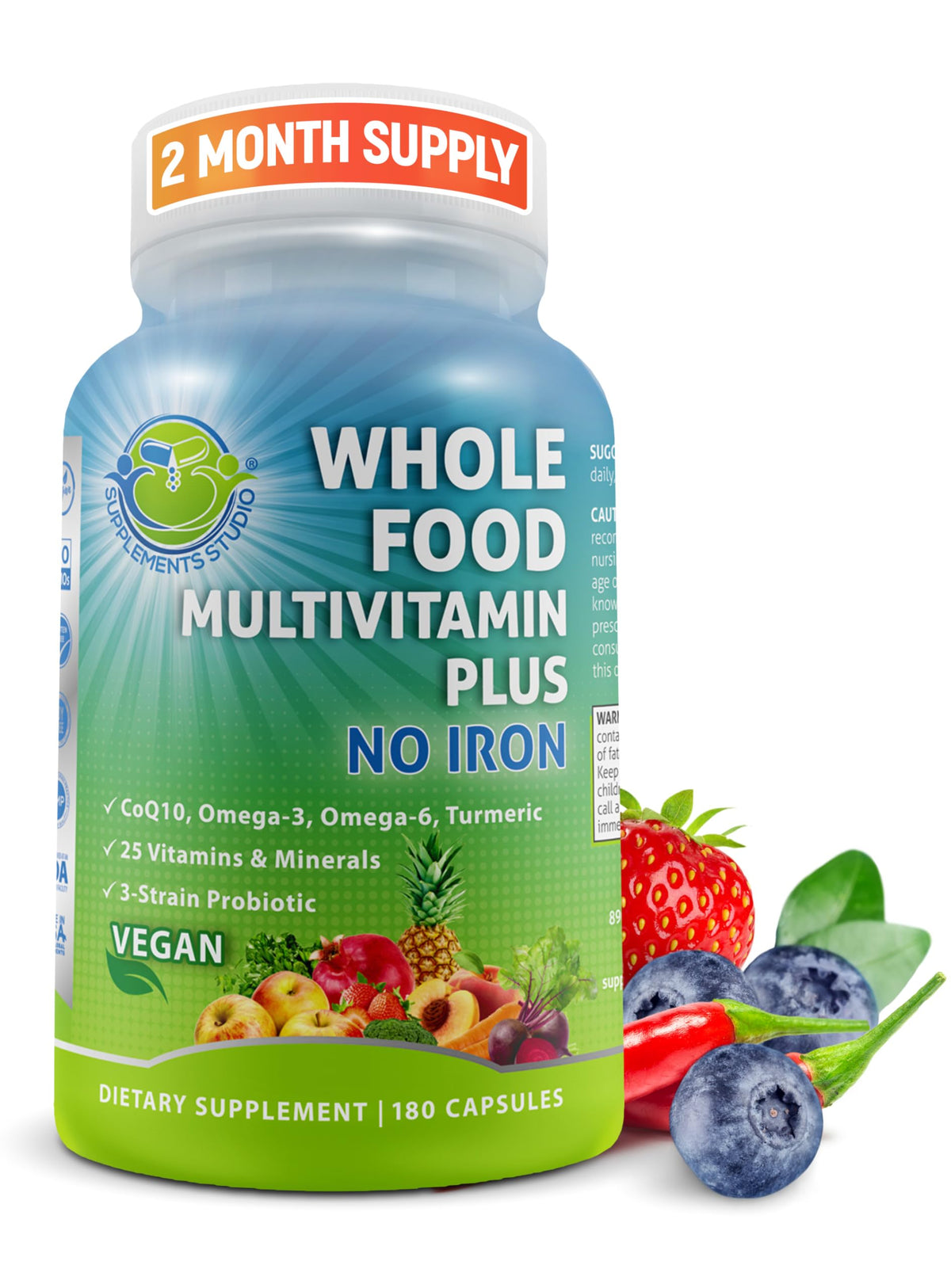 SUPPLEMENTS STUDIO Multivitamines Methylées Végétales 180 Capsules vue de face