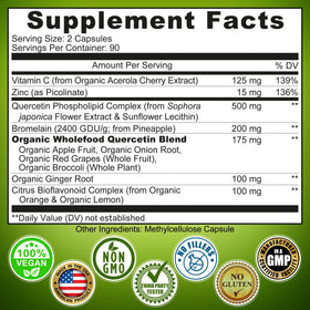 SUPPLEMENTS STUDIO Quercétine avec Bromélaïne 500 mg capsules ouvertes