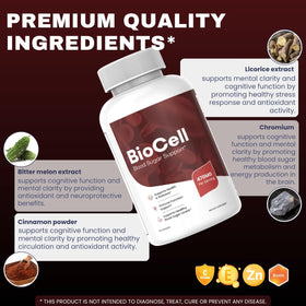 SuppNature Bio Cell Capsules étiquette avec informations nutritionnelles