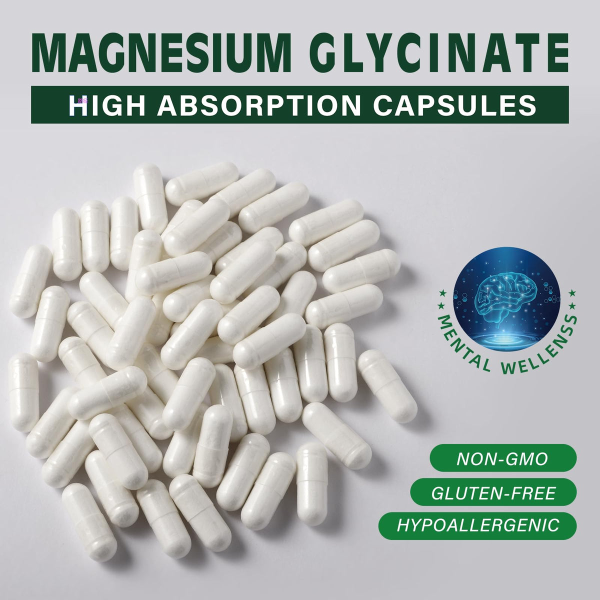 support Magnésium Glycinate 400 MG 180 capsules végétariennes, ingrédients