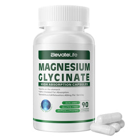 support Magnésium Glycinate capsules végétariennes avec étiquette