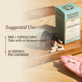 support ORGANIC Capsules d'Ashwagandha KSM-66 600mg ouvertes