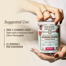 support ORGANIC Gummies Ashwagandha 600mg gummies framboise avec une cuillère