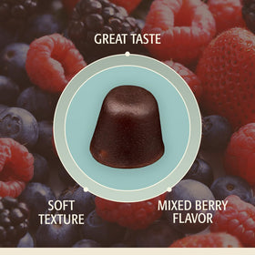 support ORGANIC Gummies Ashwagandha 600mg gummies framboise sur une table
