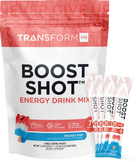 support Shot Poudre Boisson sachets Rocket Pop sur une table