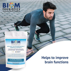 Suppositoires de L-Glutathione réduit Biom Probiotics sur fond blanc