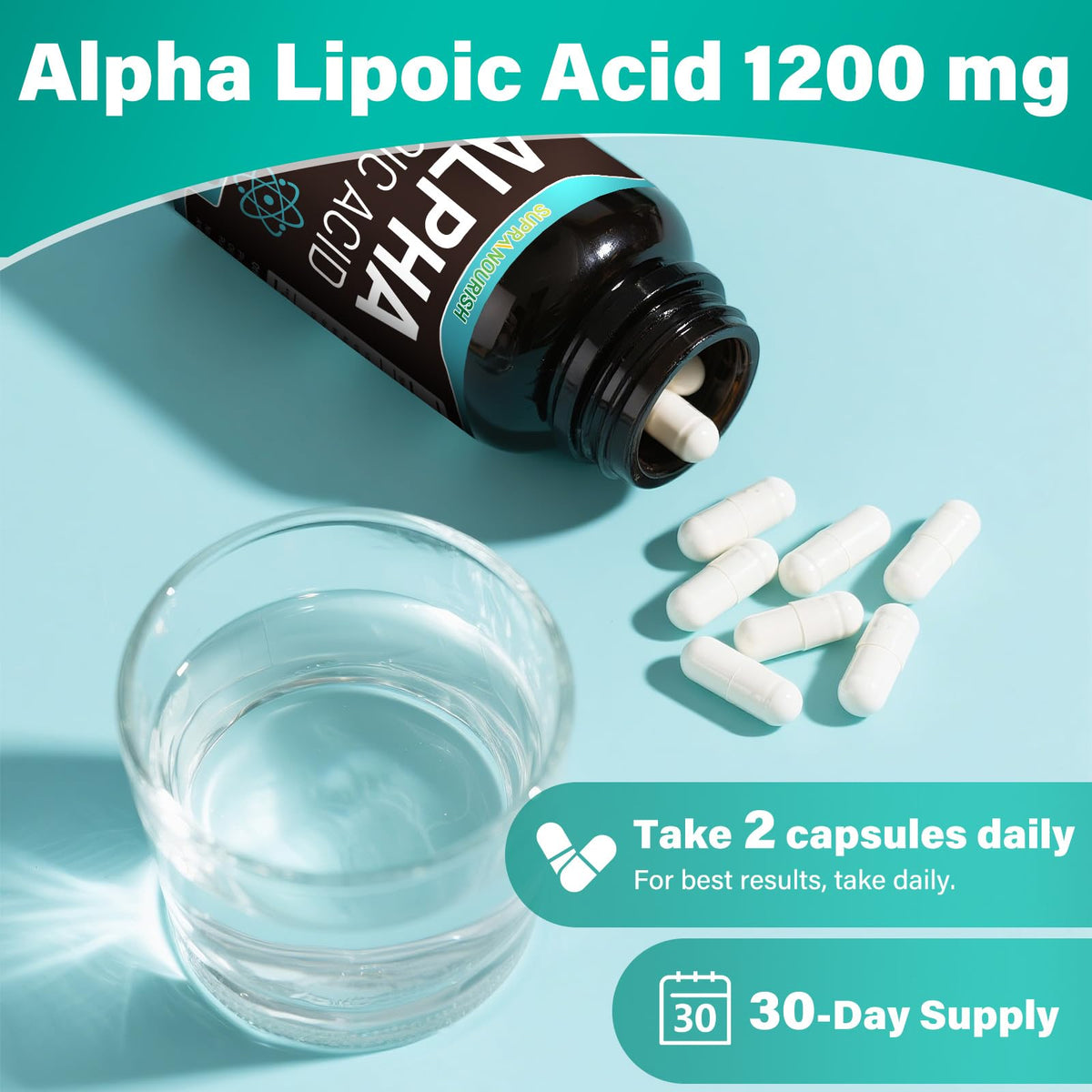 SUPRANOURISH Capsules d'Acide Alpha-Lipoïque 60 Comptes côté emballage