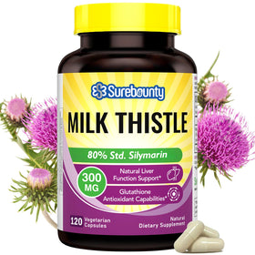 Surebounty Extrait de Chardon-Marie 300mg avant et arrière de l'emballage