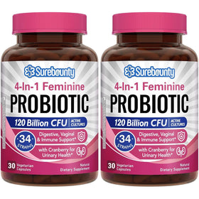 Surebounty Probiotiques Femmes 120 Milliards CFU 60 Capsules - vue avant