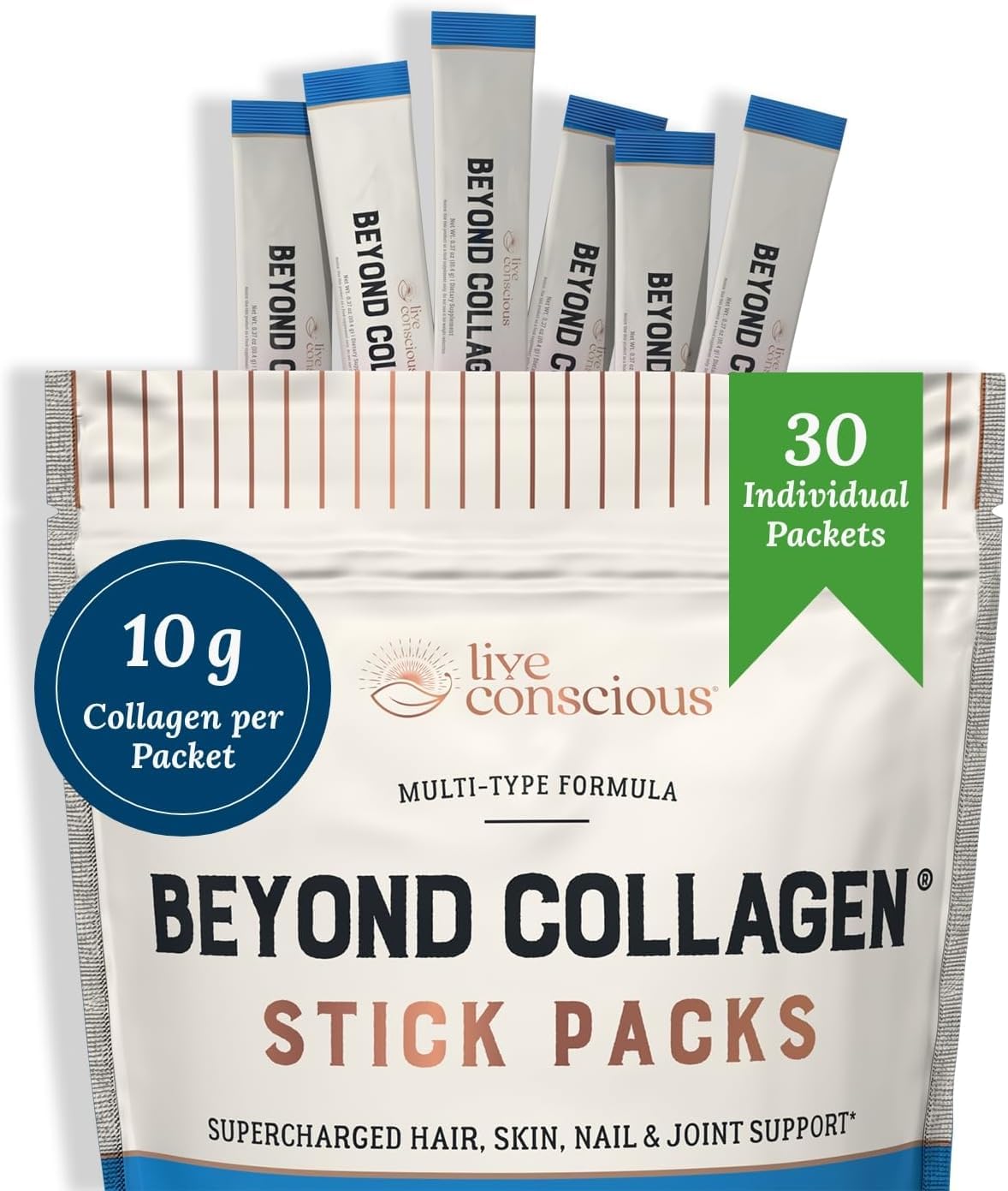 Survol des sachets de collagène hydrolysé Live Conscious
