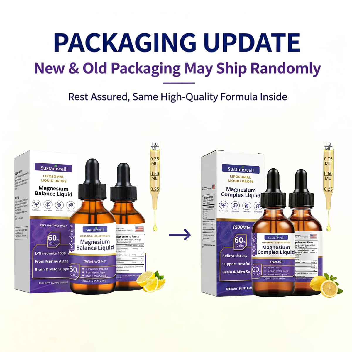 SustainWell Magnésium L-Thréonate liquide 1500mg packaging