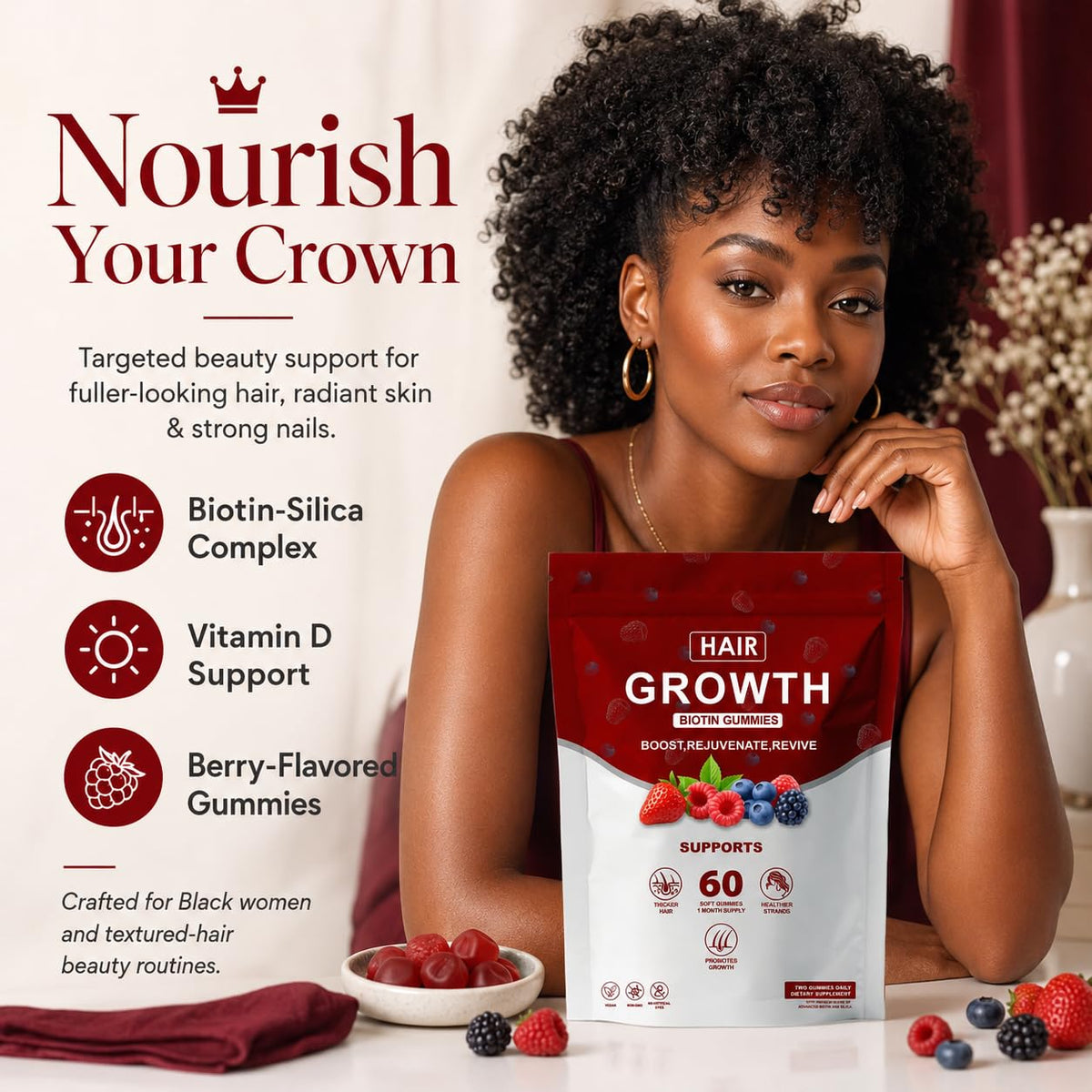 SUUDUUL Gummies contenant 60 gummies avec étiquette