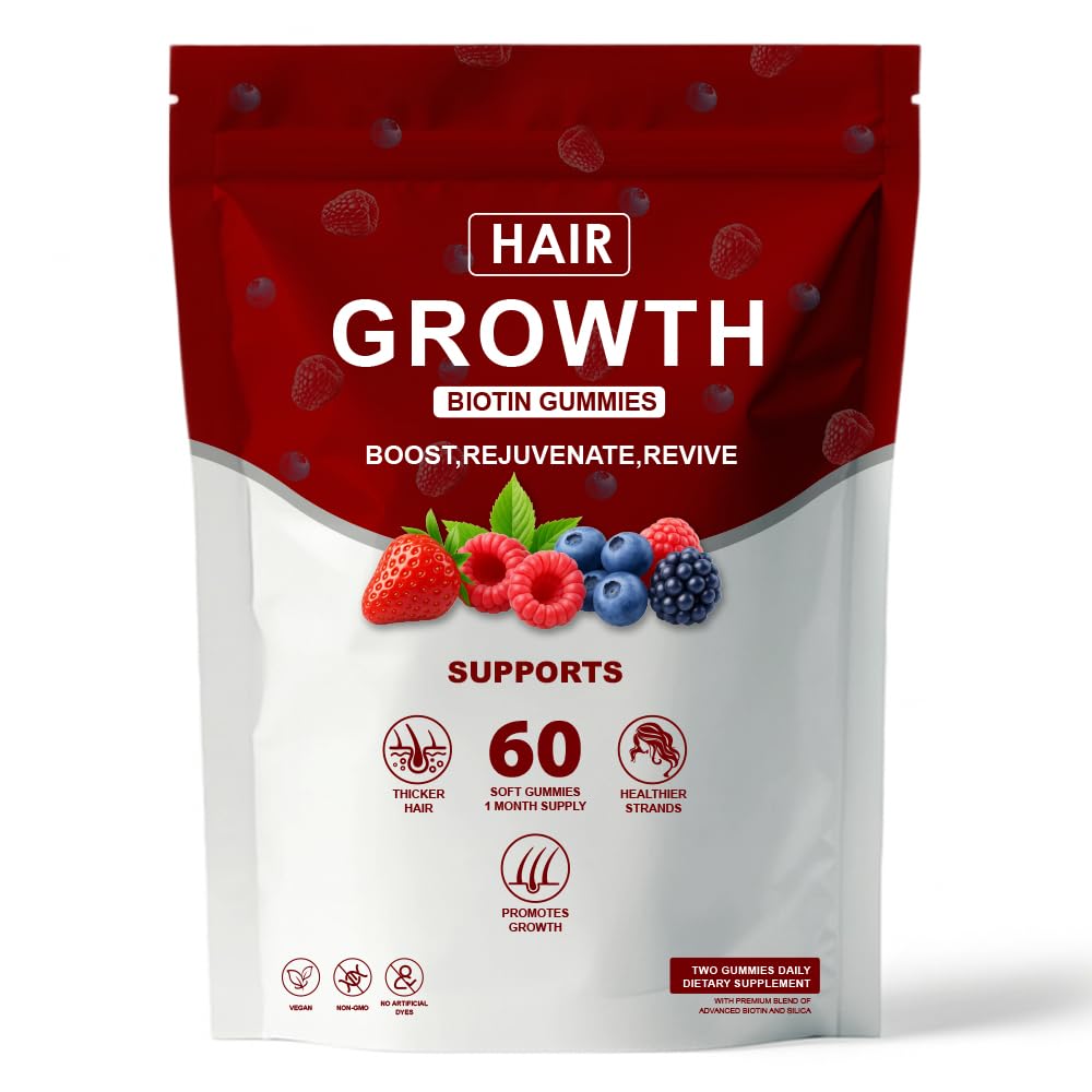 SUUDUUL Gummies Croissance Cheveux 5000mcg Biotine devant du produit