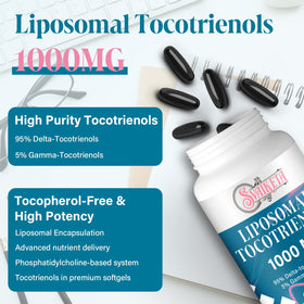 Svaiketa Tocotrienols Liposomaux 1000mg sur un fond blanc