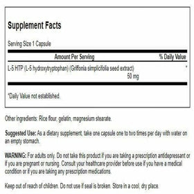 Swanson 5-HTP Extra Fort 50 mg capsules sur une table