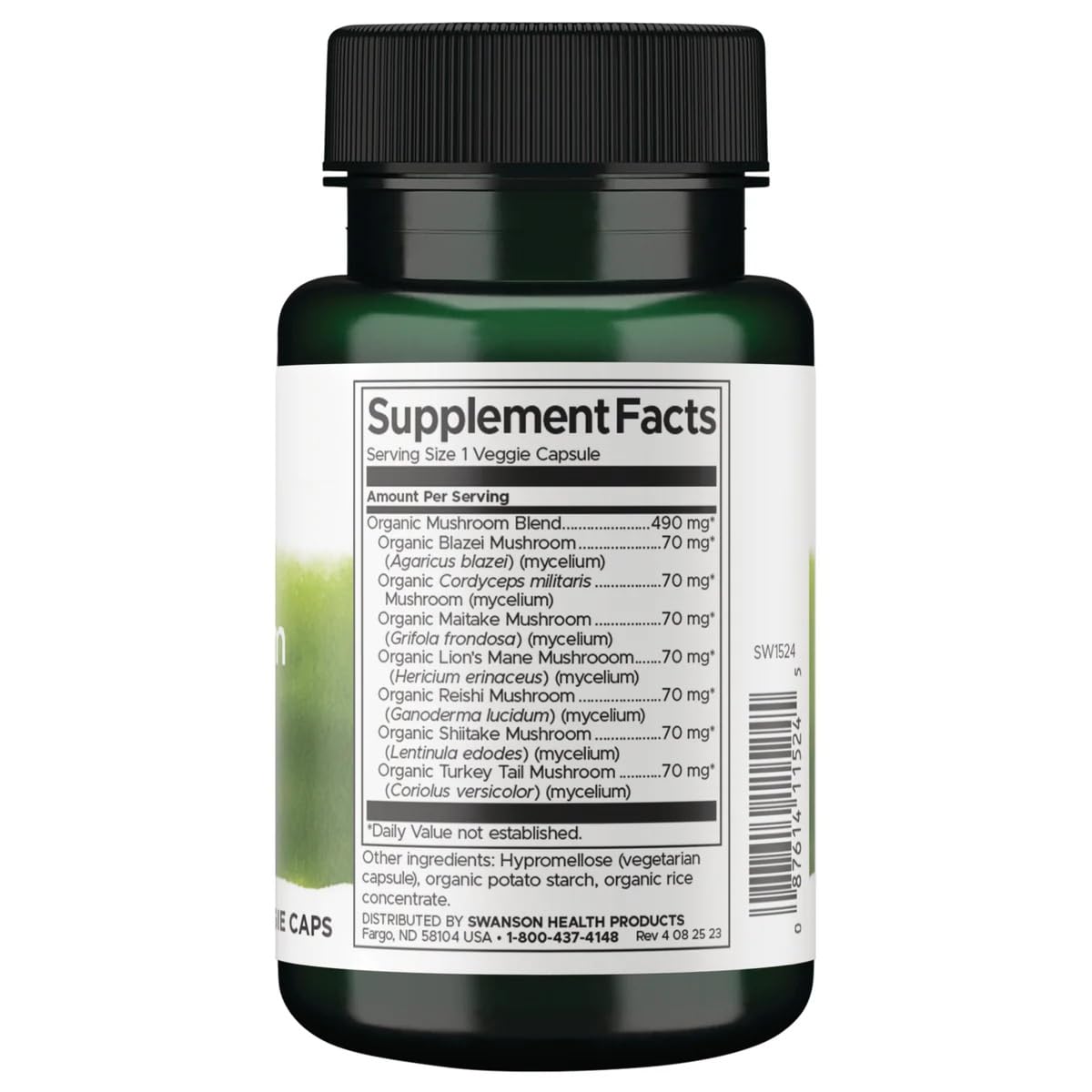 Swanson 7 Complex de Champignons 60 Capsules Végétales en boîte