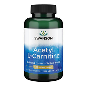 Swanson Acetyl-L-Carnitine 500 mg 100 capsules vue de face