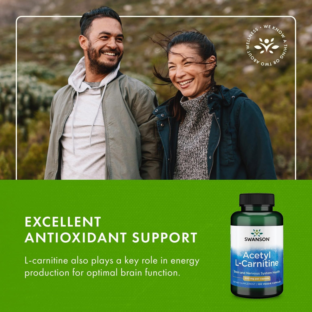 Swanson Acetyl-L-Carnitine 500 mg avec dose recommandée