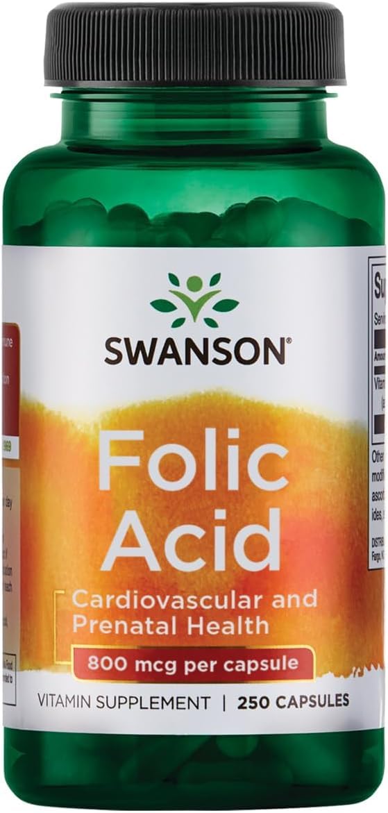 Swanson Acide Folique 800 mcg 250 Capsules vue avant