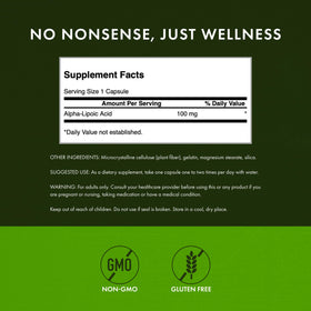 Swanson Alpha Lipoic Acid 100 mg 120 capsules côté droit