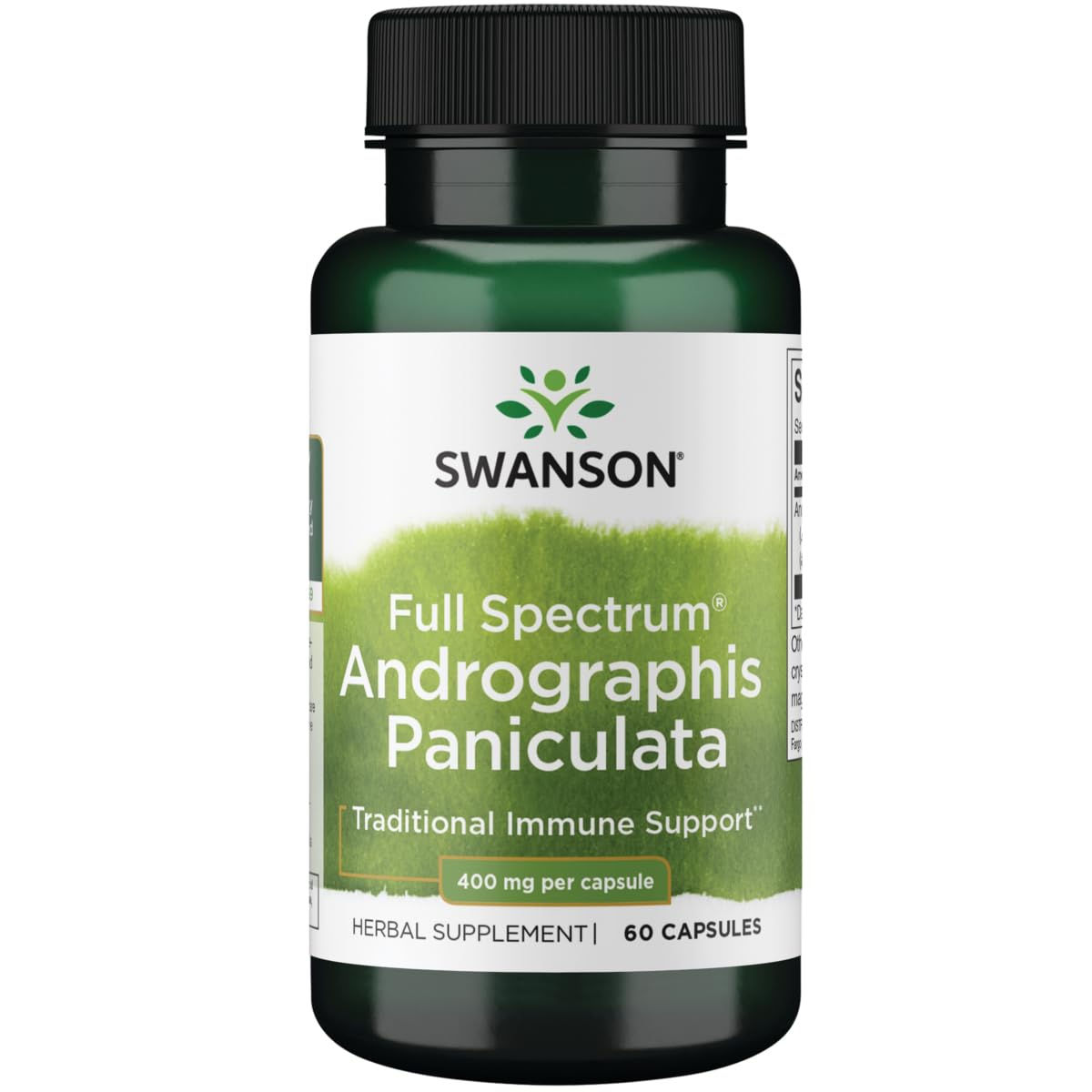 Swanson Andrographis Paniculata 400 mg 60 capsules vue de face